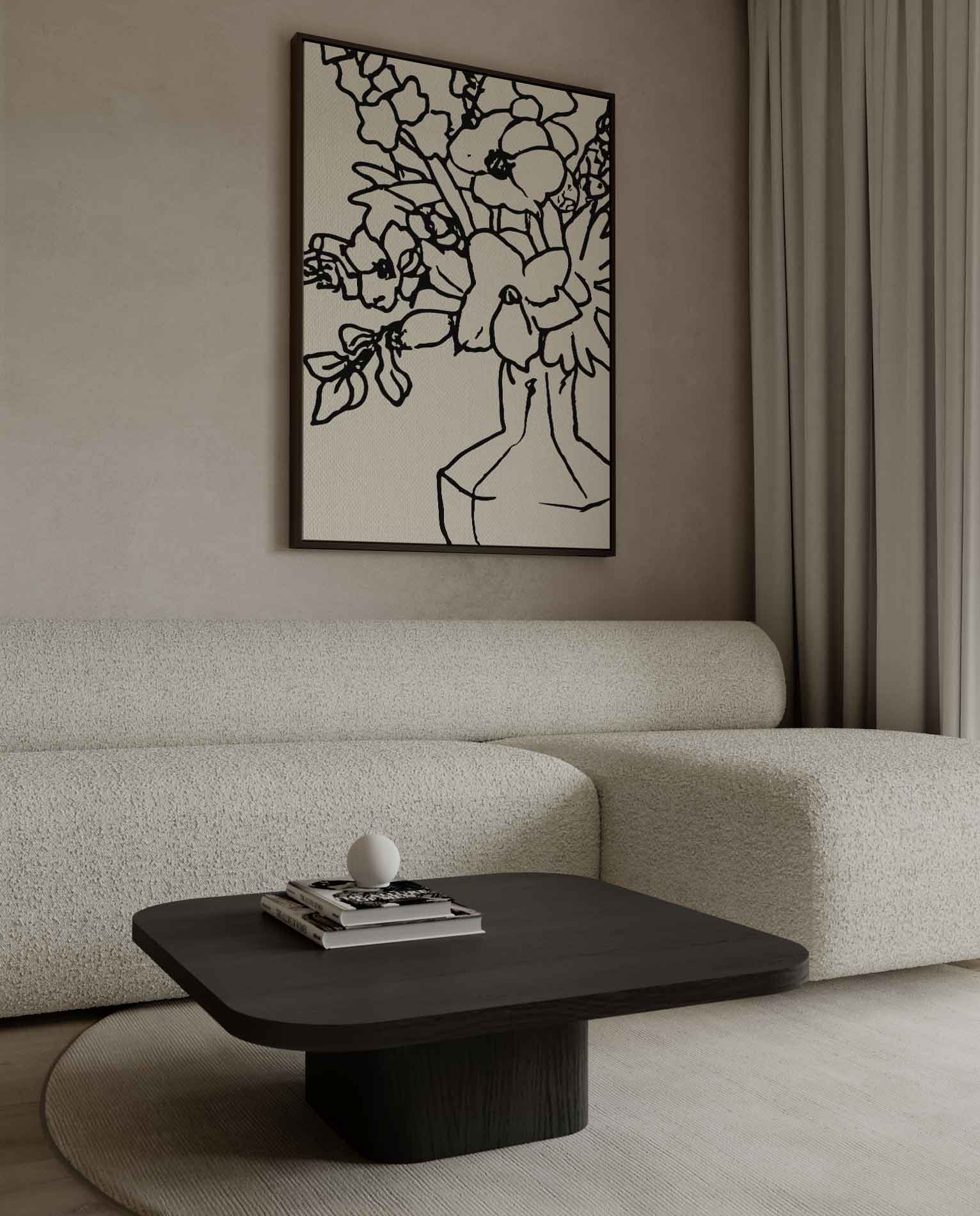 Bloemen in Lijn Kunstwerk-canvas-dibond-plexiglas-wanddecoratie-WallArtistic