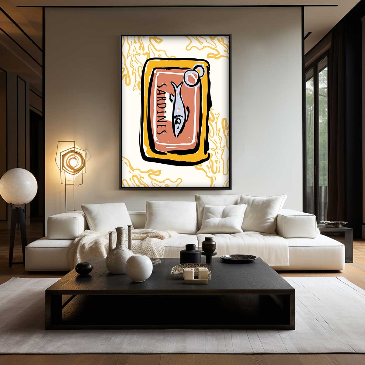 Sardines in Blik Pop Art Kunstwerk-canvas-dibond-plexiglas-wanddecoratie-WallArtistic