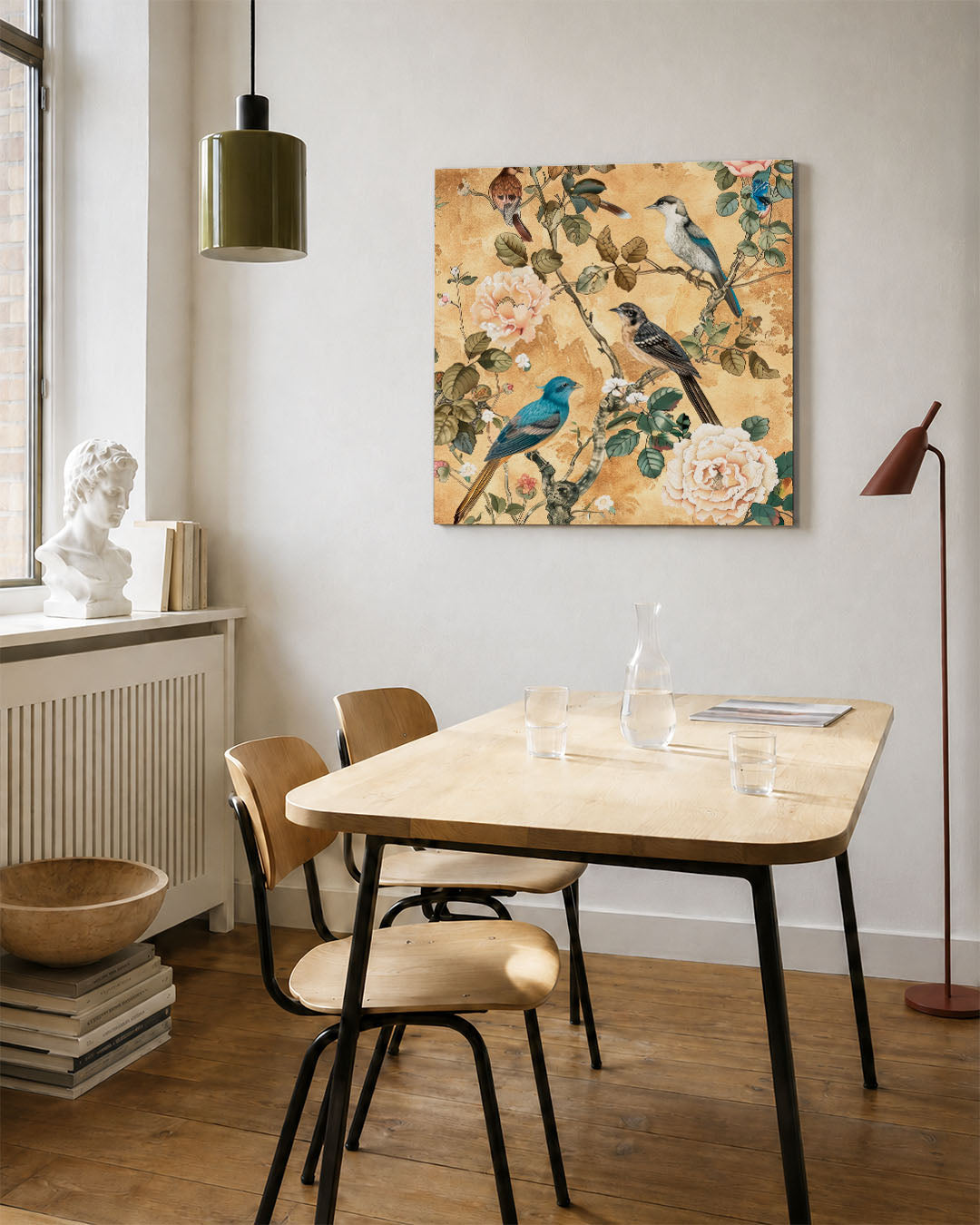 Vogels en bloemen Kunstwerk