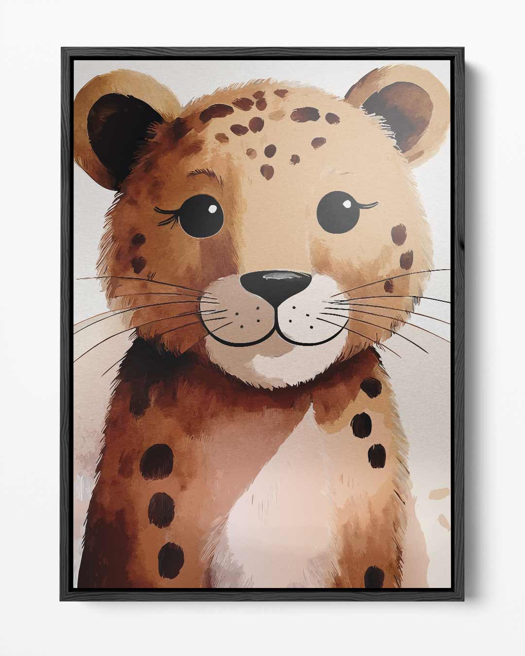Schattige Luipaard Illustratie Kunstwerk-canvas-dibond-plexiglas-wanddecoratie-WallArtistic