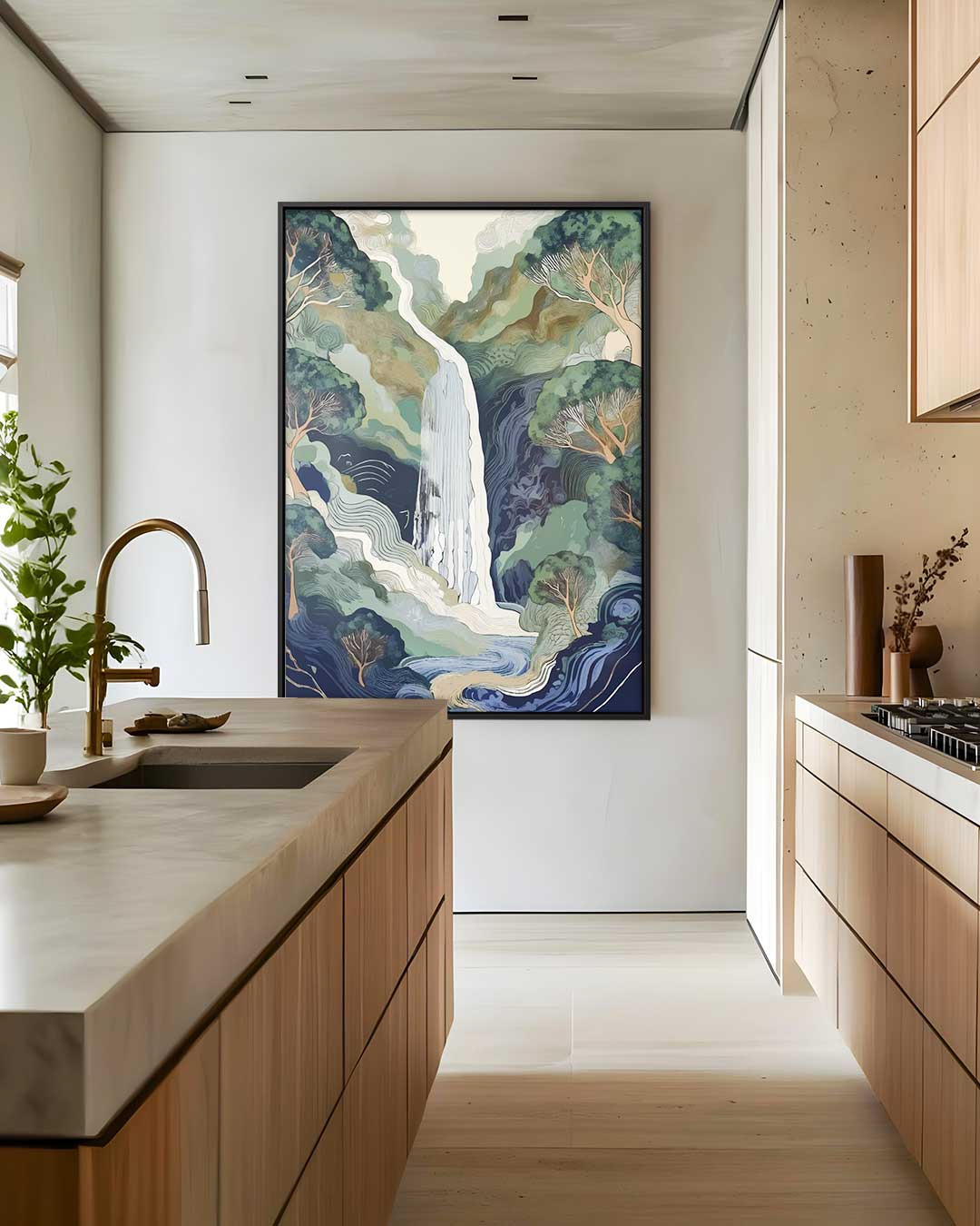 Groene Boswaterval Kunstwerk-canvas-dibond-plexiglas-wanddecoratie-WallArtistic