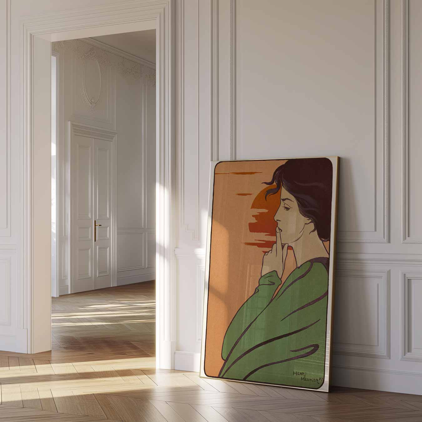 Mysterieuze Zonsondergang Vrouw Poster