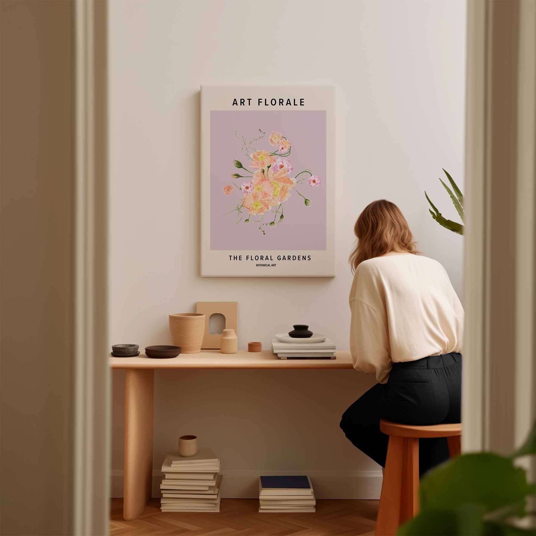 Bloemenpracht in Pastel Kunstwerk-canvas-dibond-plexiglas-wanddecoratie-WallArtistic