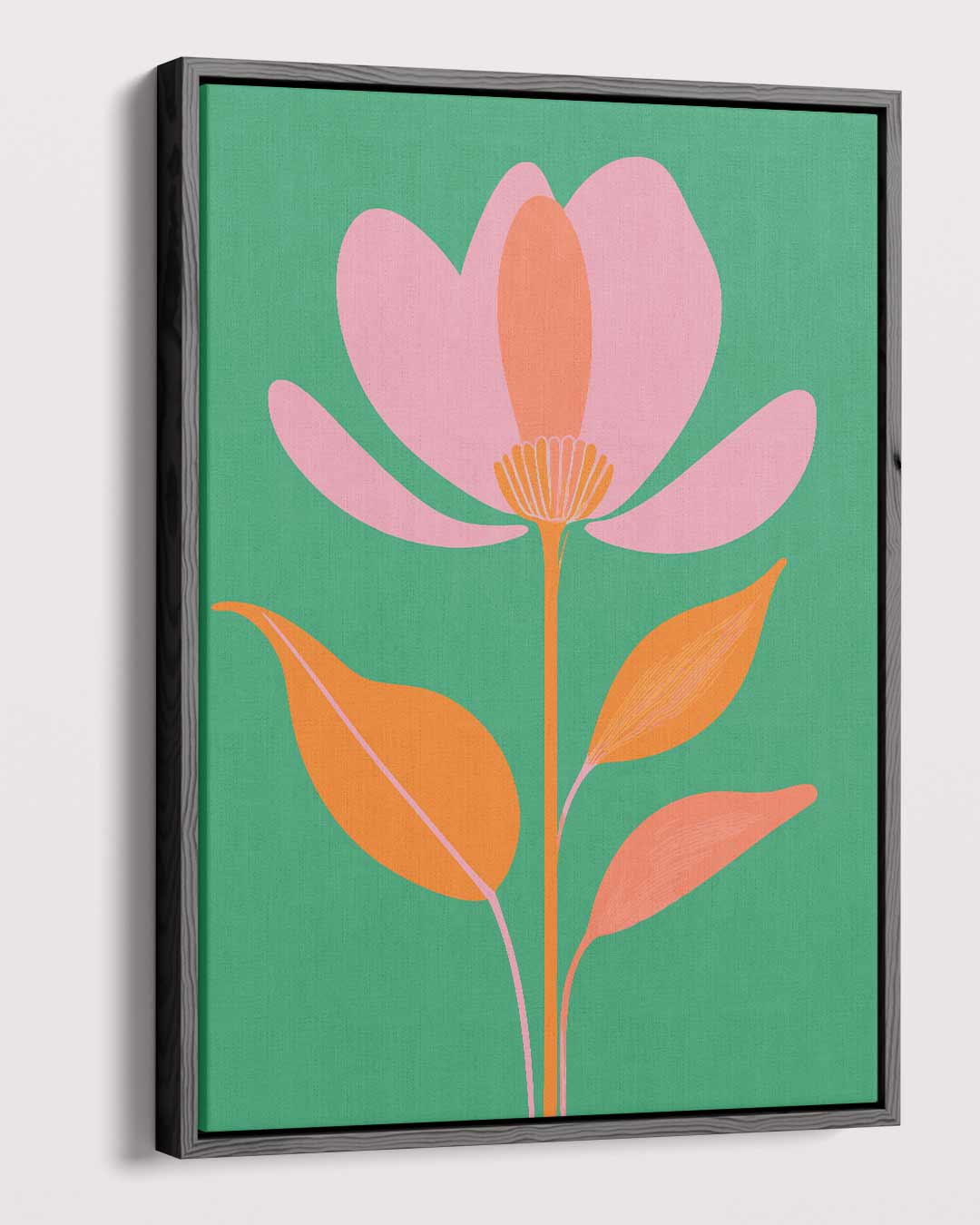 Vrolijke Bloem in de Wind Kunstwerk-canvas-dibond-plexiglas-wanddecoratie-WallArtistic