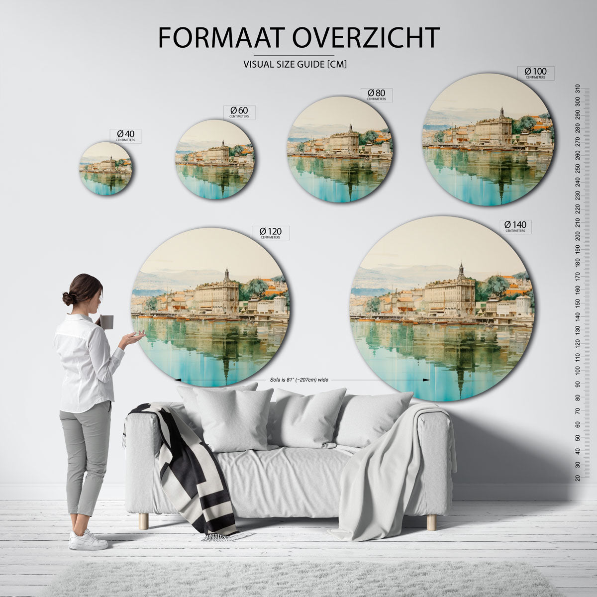 Stad aan het water Muurcirkel