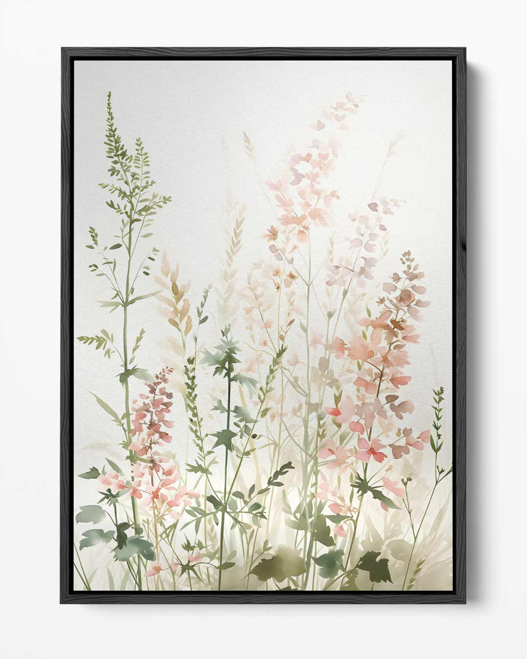 Zachte Bloemensilhouetten Kunstwerk-canvas-dibond-plexiglas-wanddecoratie-WallArtistic