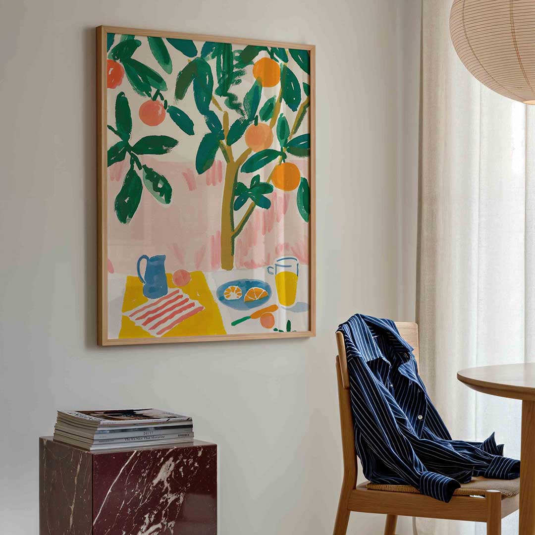 Citrusboom en ontbijt Poster