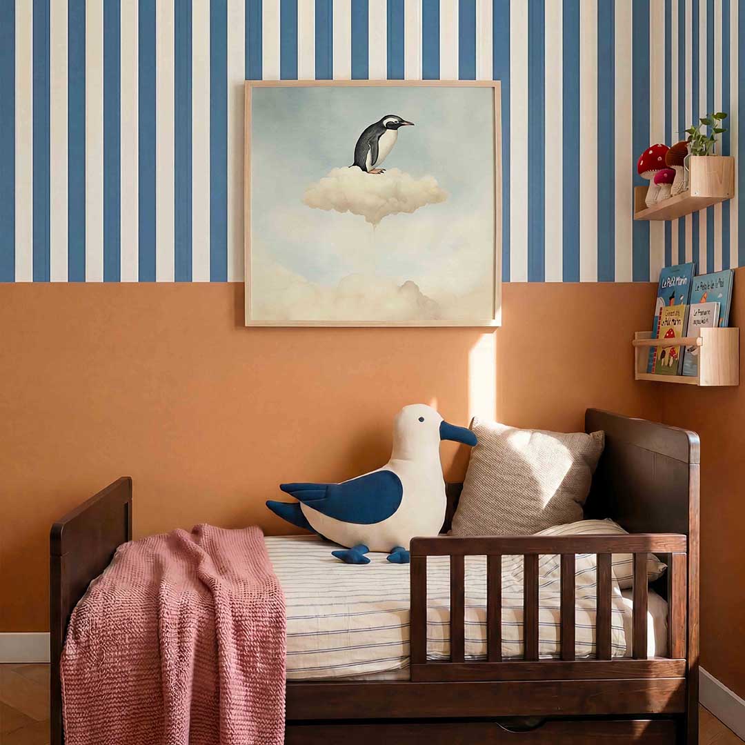Pinguïn op wolk Poster