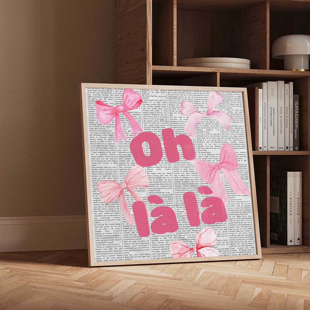 Oh la la roze strikjes Poster