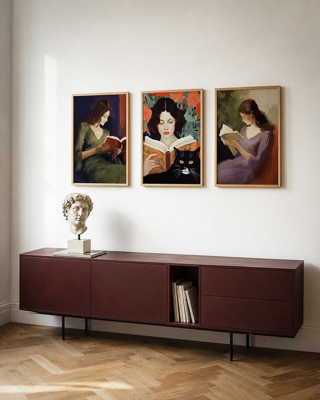 Lezende vrouw Posterset