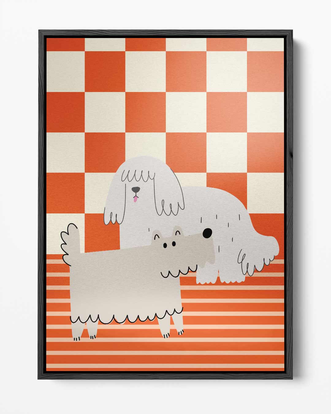 Gezellige Honden Serenade Kunstwerk-canvas-dibond-plexiglas-wanddecoratie-WallArtistic