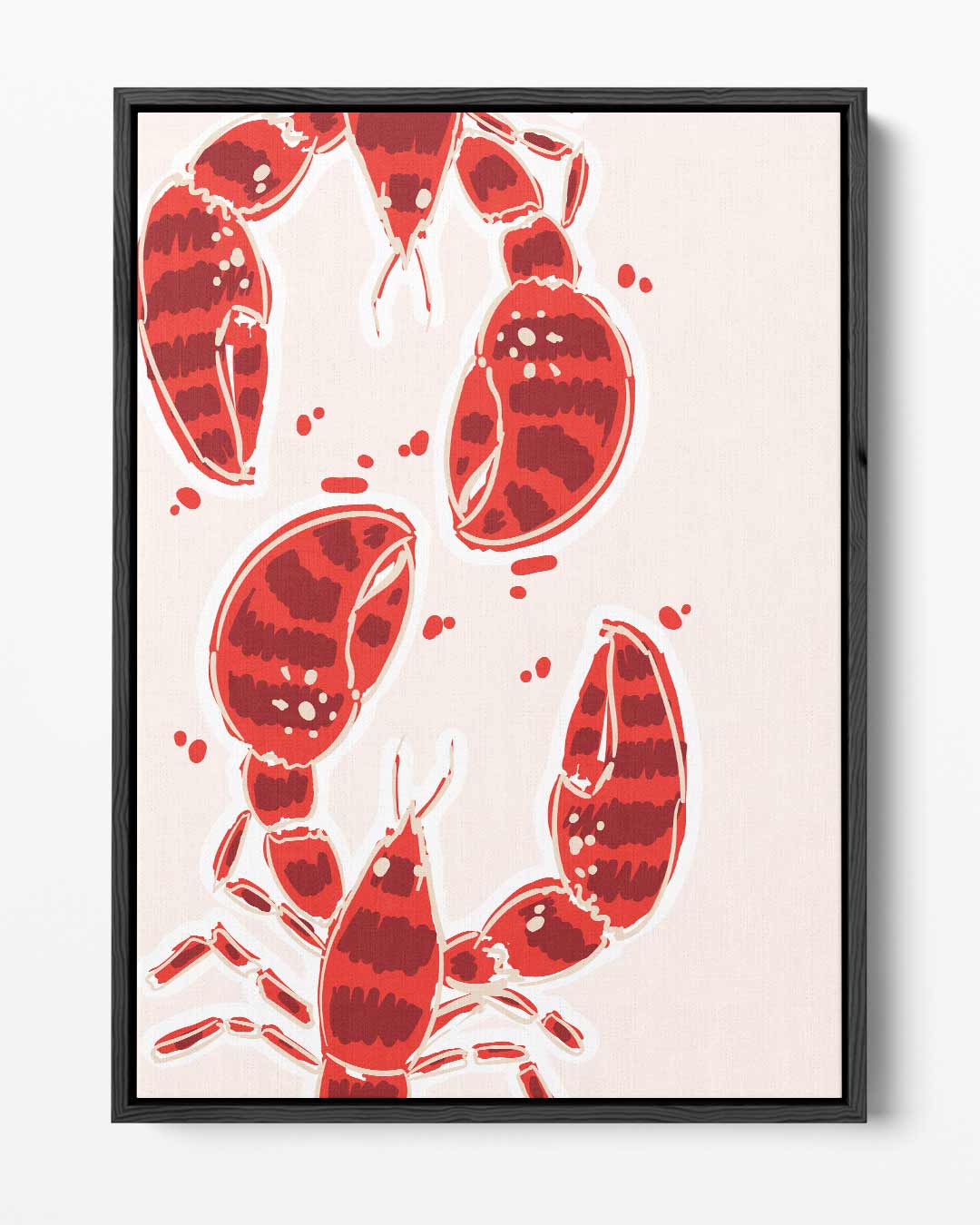 Speelse Kreeften Illustratie Kunstwerk-canvas-dibond-plexiglas-wanddecoratie-WallArtistic