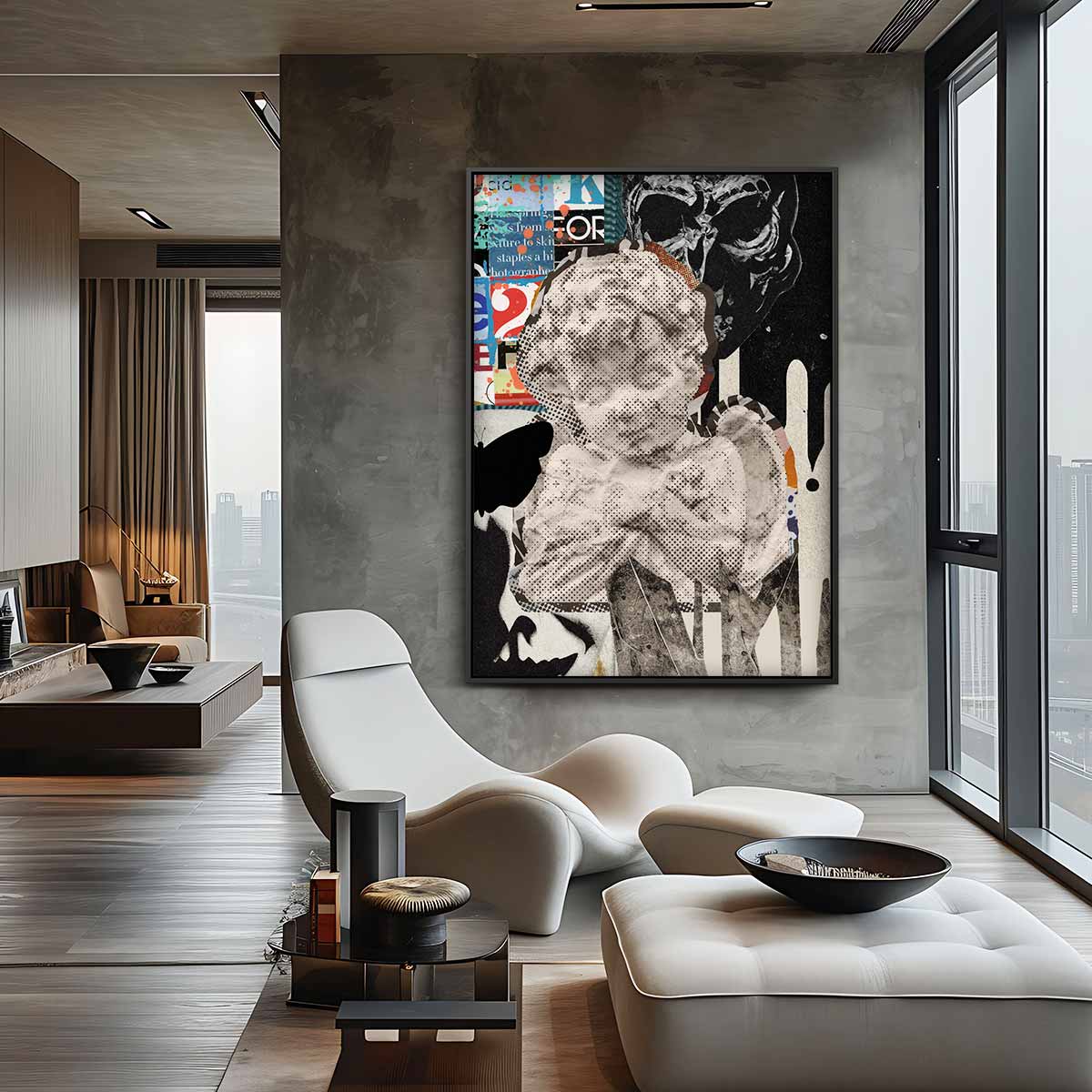 Modern Collage met Antieke Invloeden Kunstwerk-canvas-dibond-plexiglas-wanddecoratie-WallArtistic