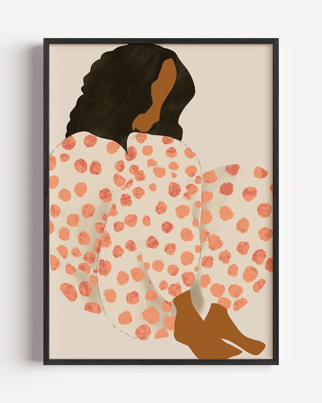 Vrouwelijke Elegantie in Stippen Poster-WallArtistic
