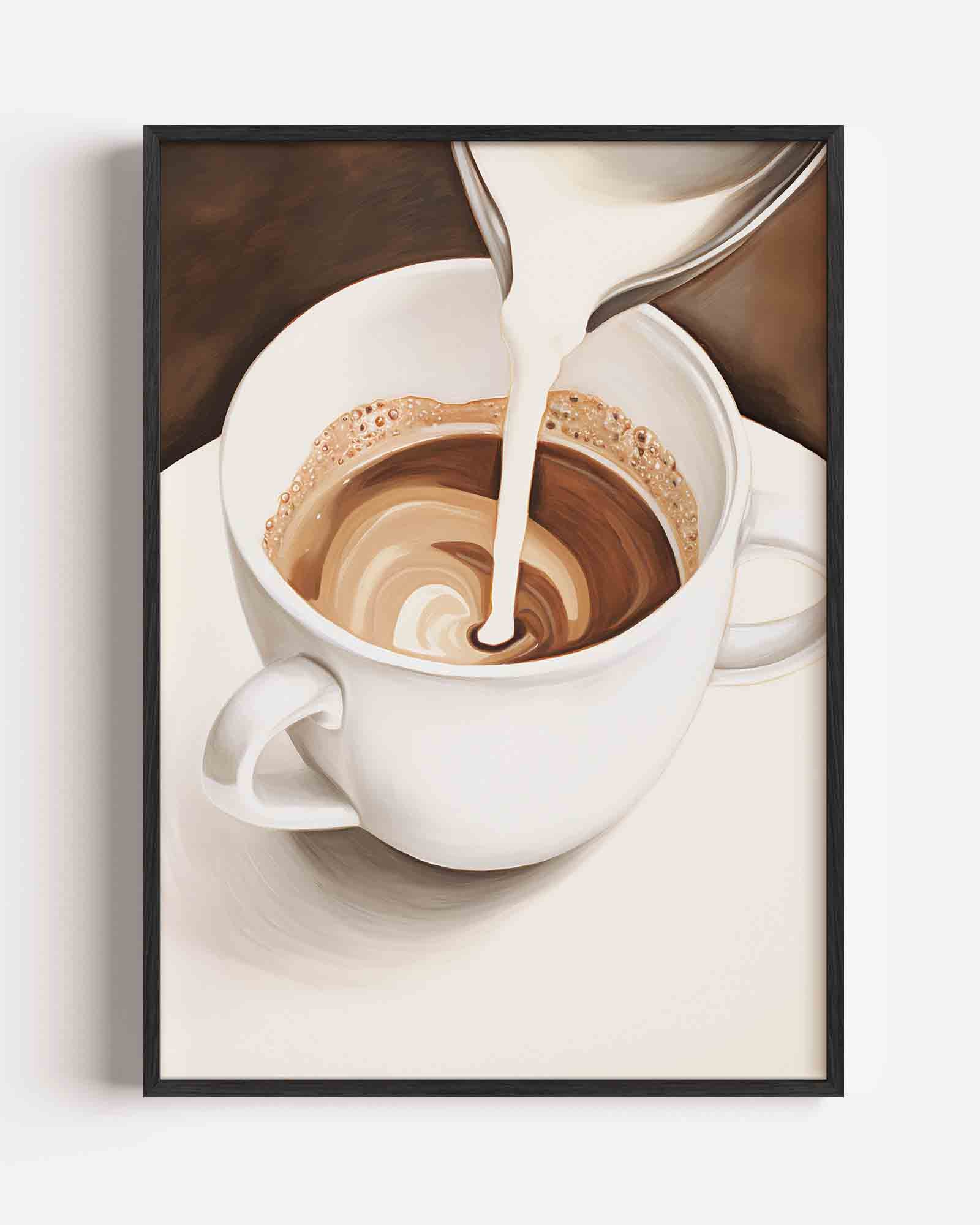 Koffiekop met melk Poster