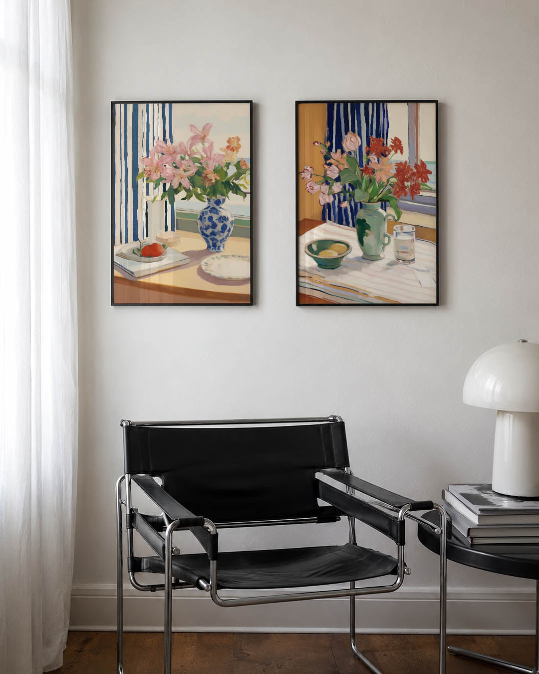 Bloemrijke tafel Posterset