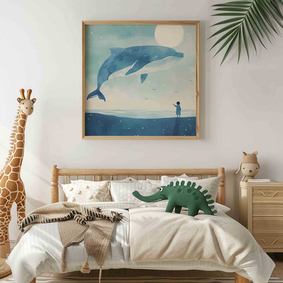 Walvis en kind Poster