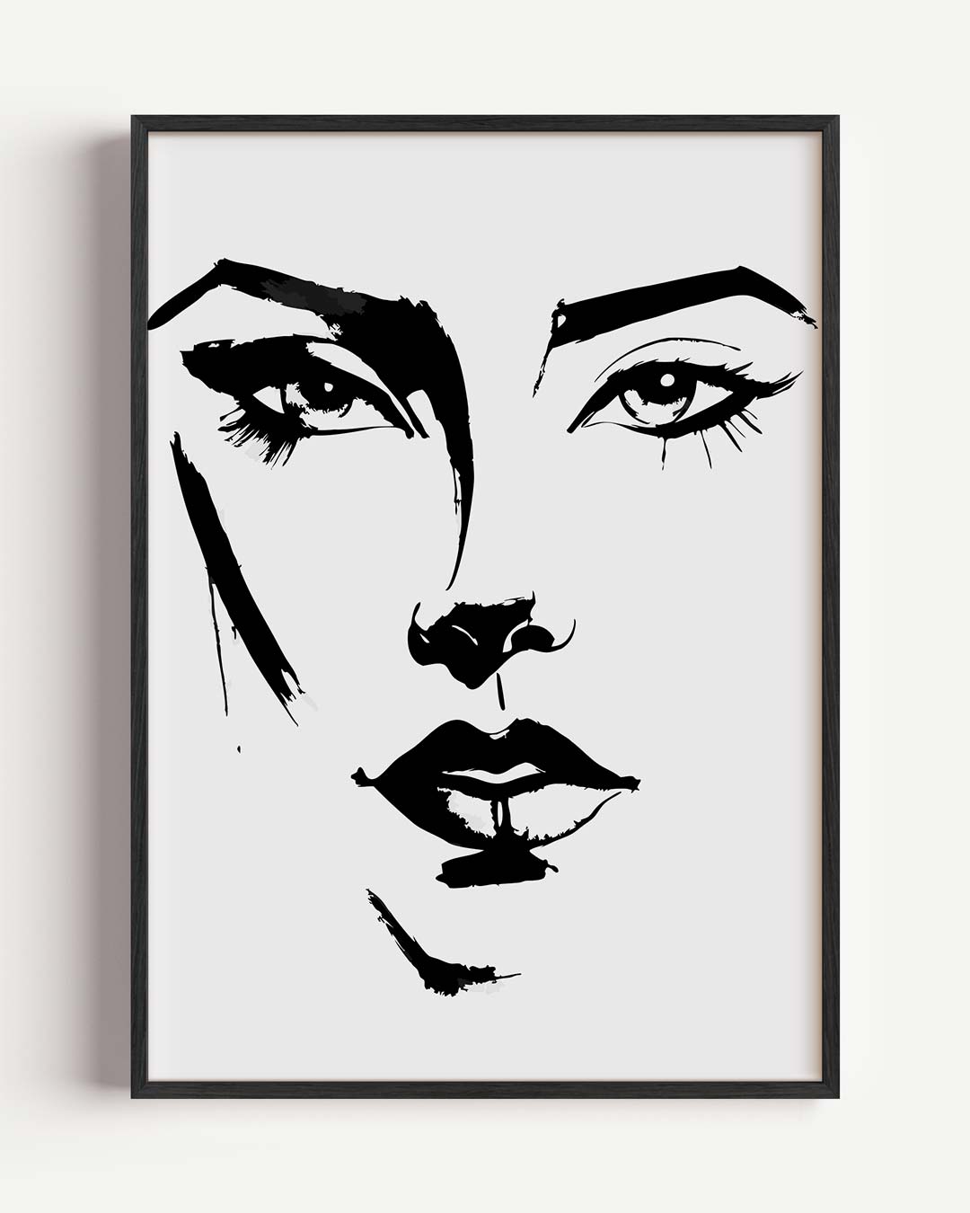 Elegante Vrouwengezicht Illustratie Poster