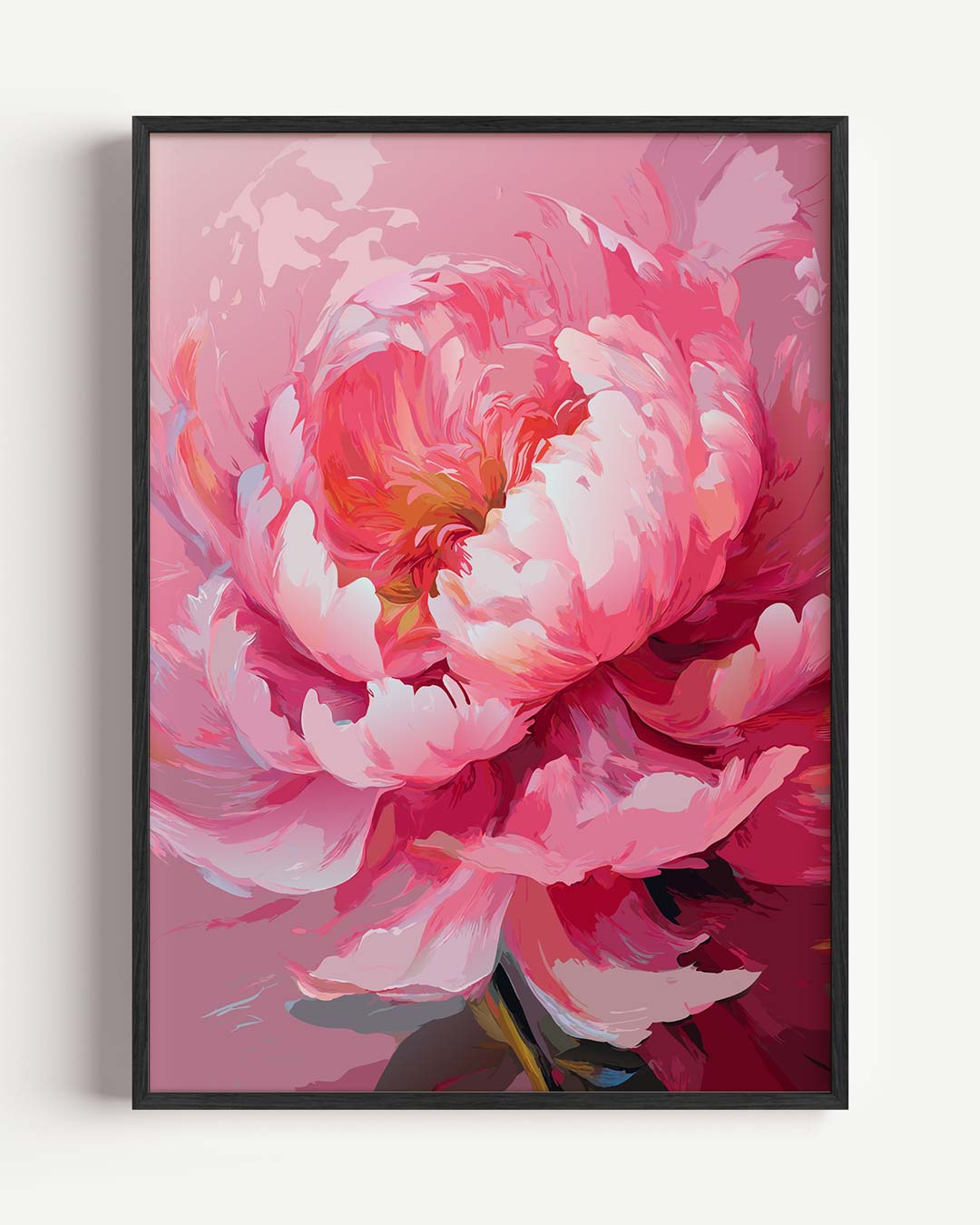 Betoverende Roze Pioenroos Poster
