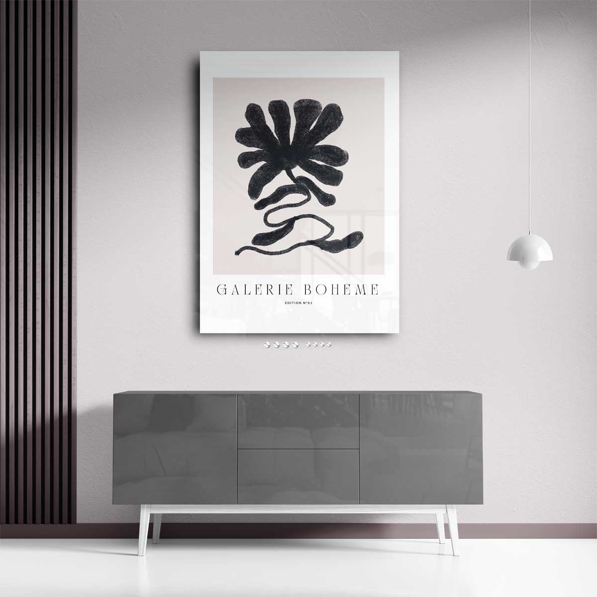 Abstracte Bloem Illustratie Kunstwerk-canvas-dibond-plexiglas-wanddecoratie-WallArtistic