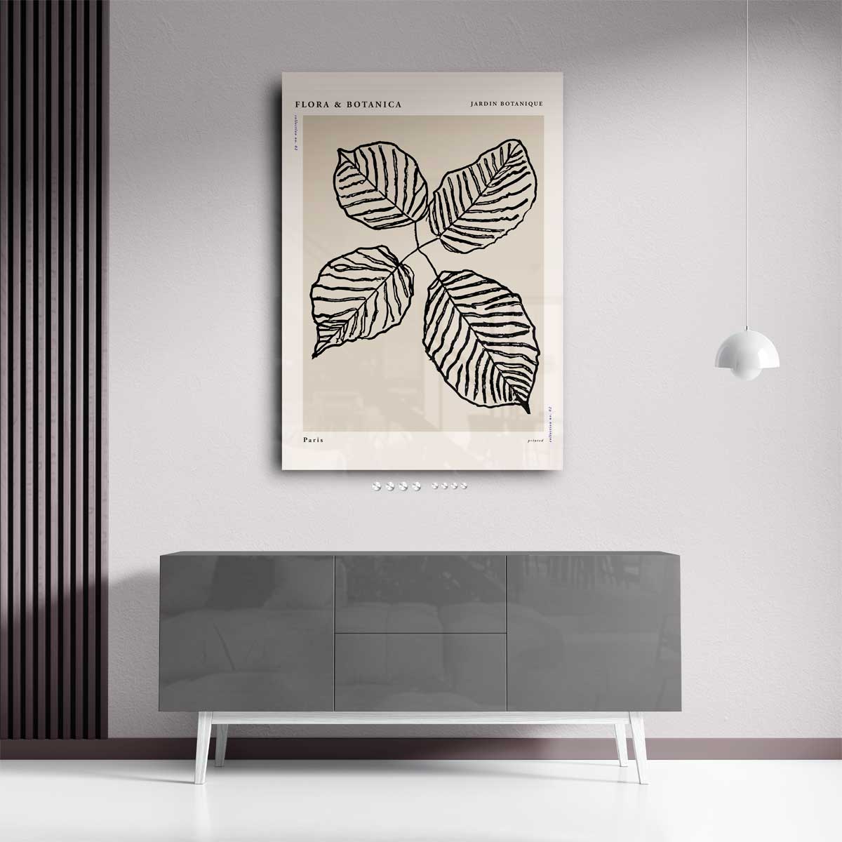 Botanische Bladprint Kunstwerk-canvas-dibond-plexiglas-wanddecoratie-WallArtistic