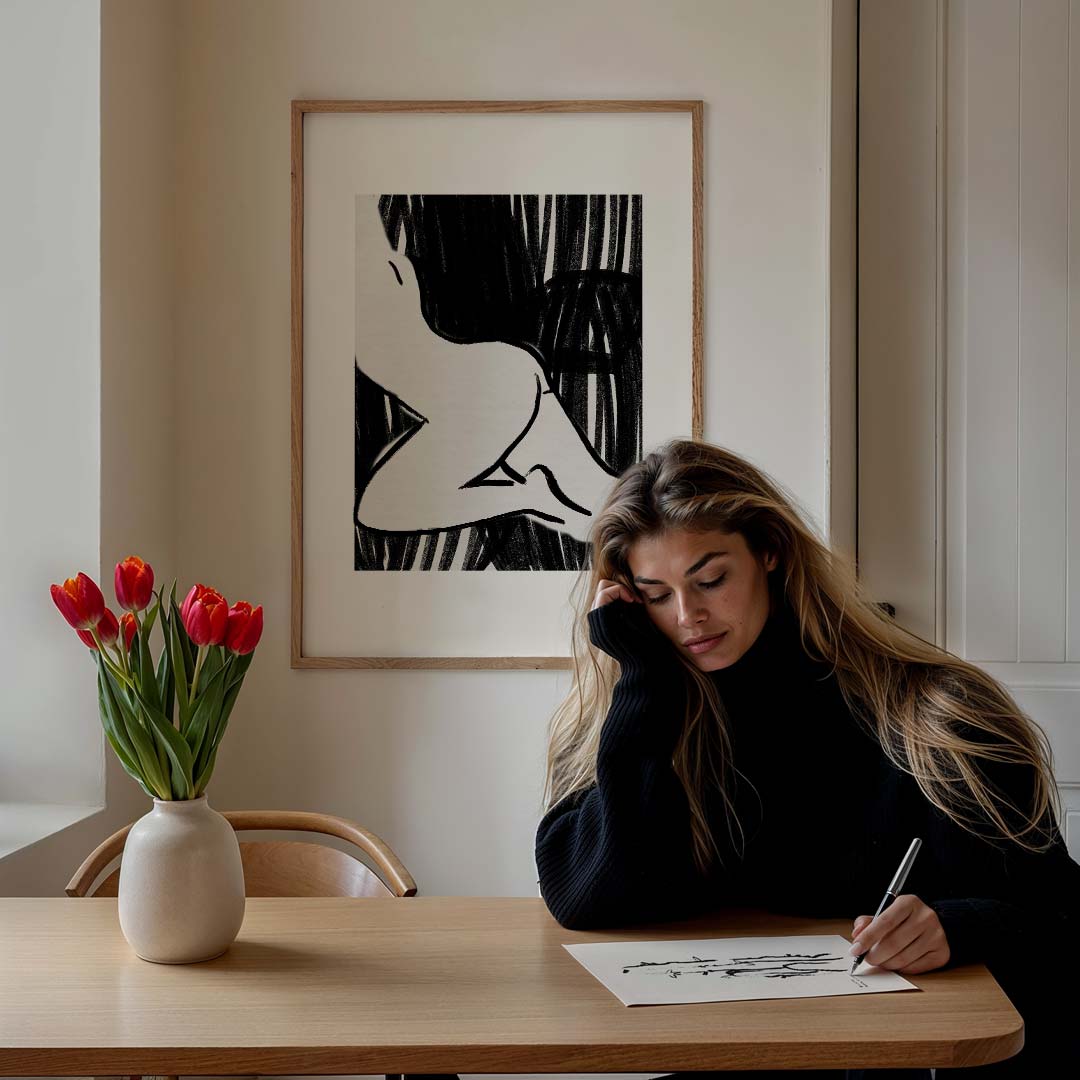 Elegante Silhouet Kunstposter-WallArtistic