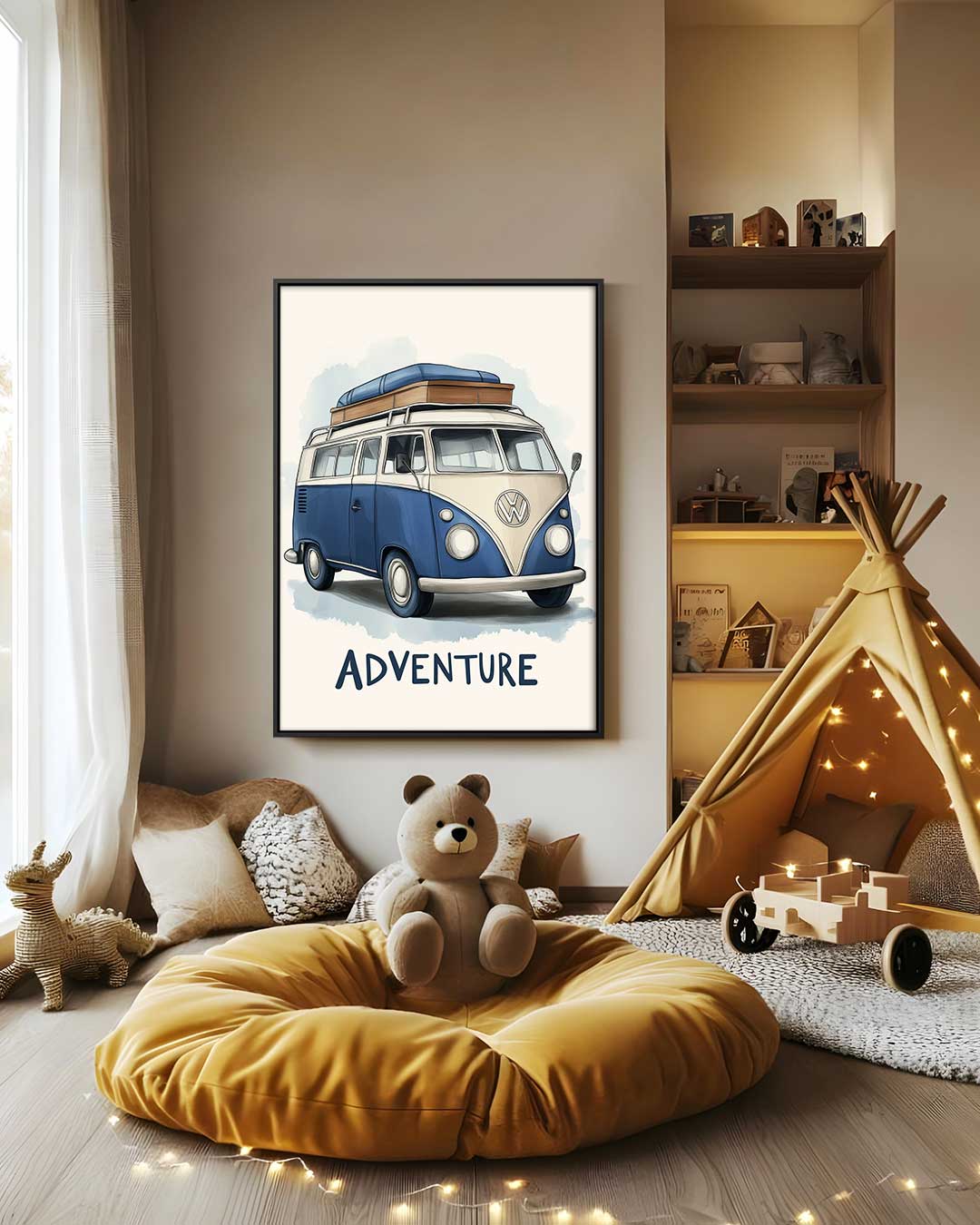 Retro Roadtrip Canvas Kunstwerk-canvas-dibond-plexiglas-wanddecoratie-WallArtistic