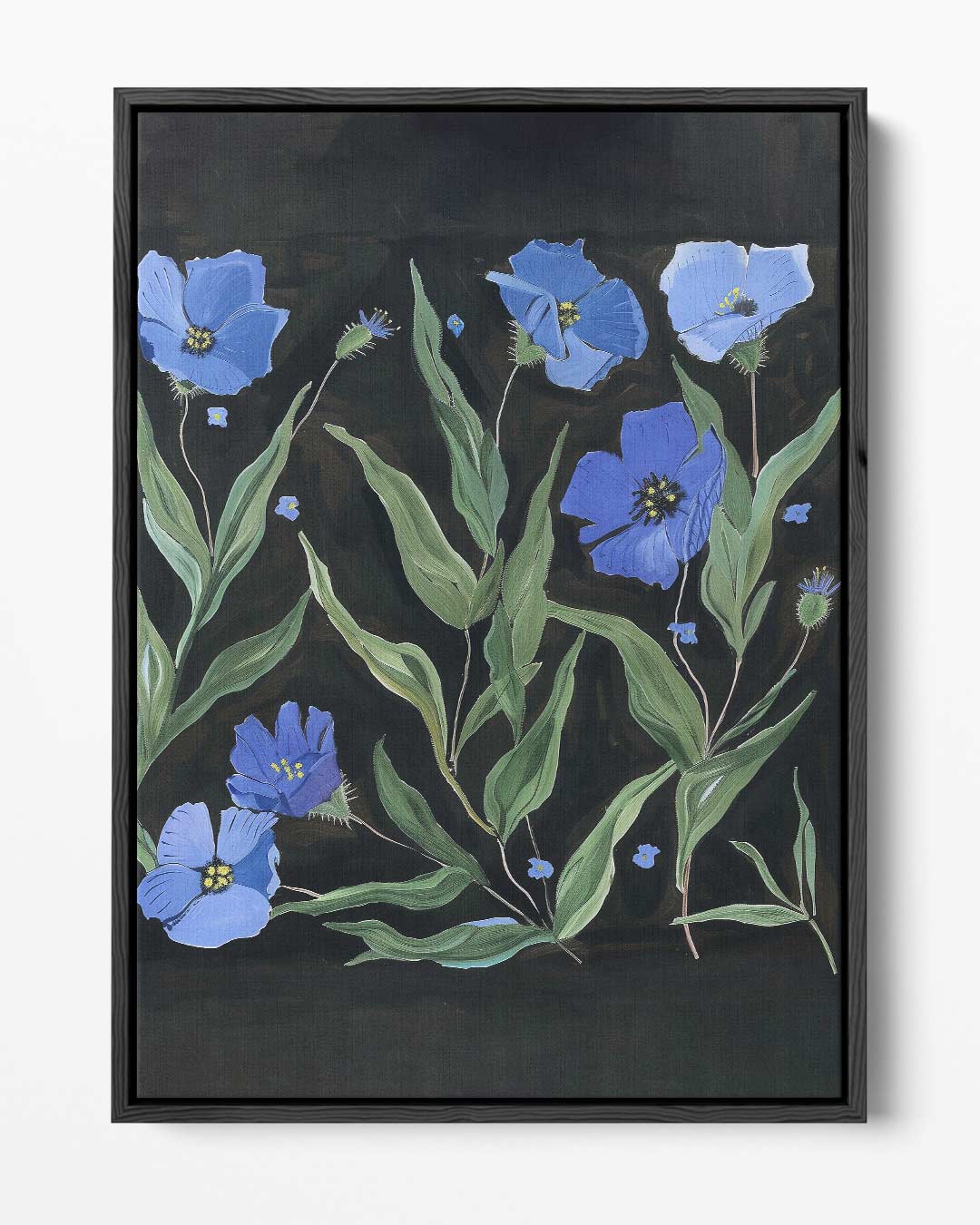 Blauw Bloemenfeest Kunstwerk-canvas-dibond-plexiglas-wanddecoratie-WallArtistic