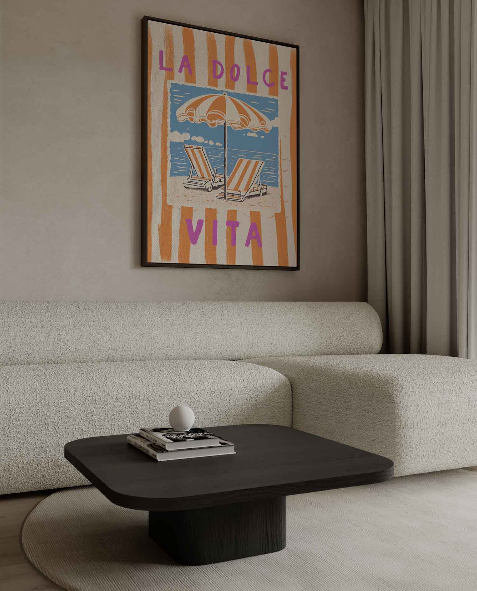 La Dolce Vita Strandkunst Kunstwerk-canvas-dibond-plexiglas-wanddecoratie-WallArtistic