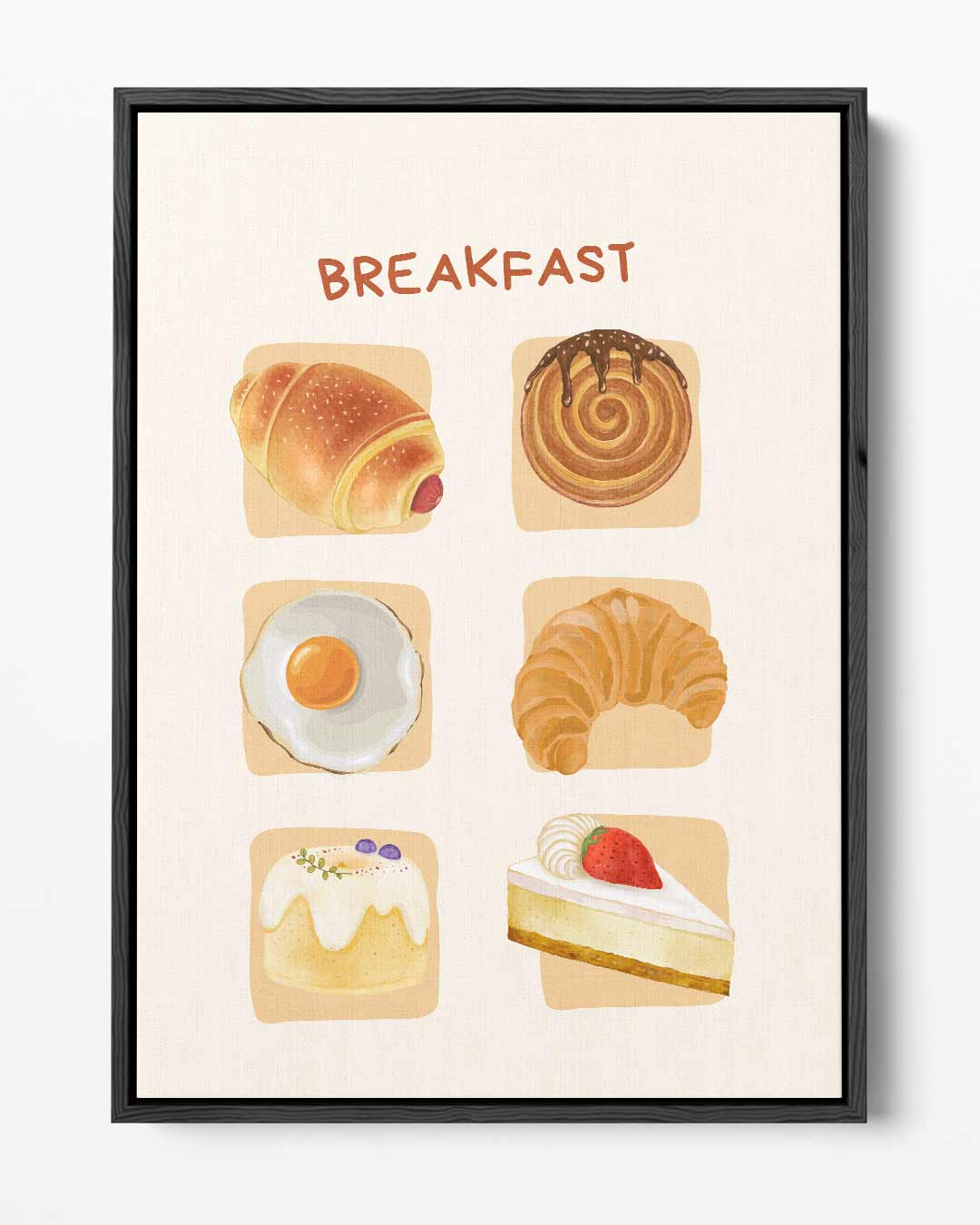Ontbijt Illustratie Print Kunstwerk-canvas-dibond-plexiglas-wanddecoratie-WallArtistic