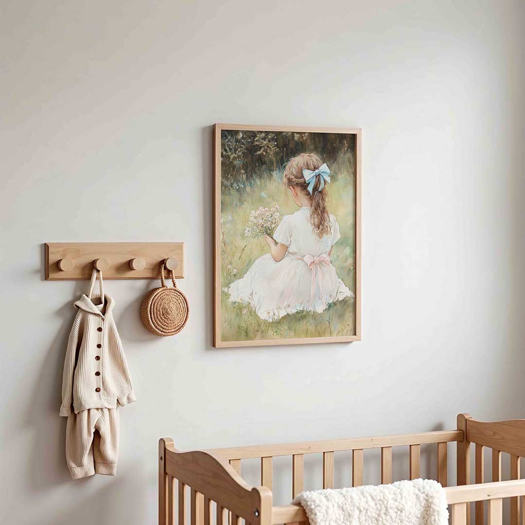 Meisje met bloemen Poster