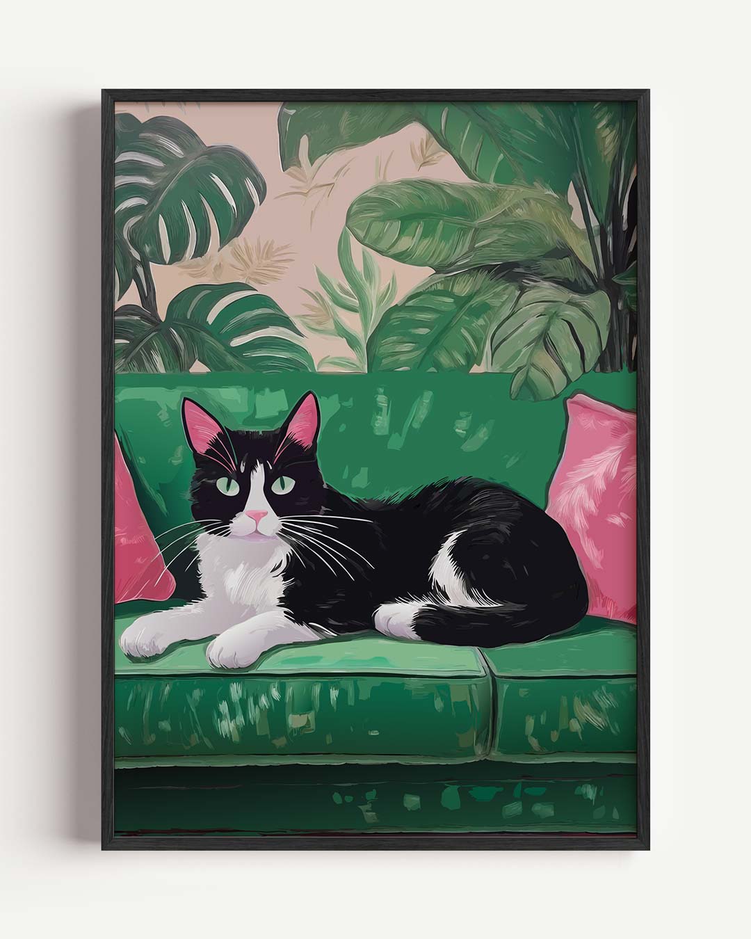 Cozy Cat in Jungle Chill Poster