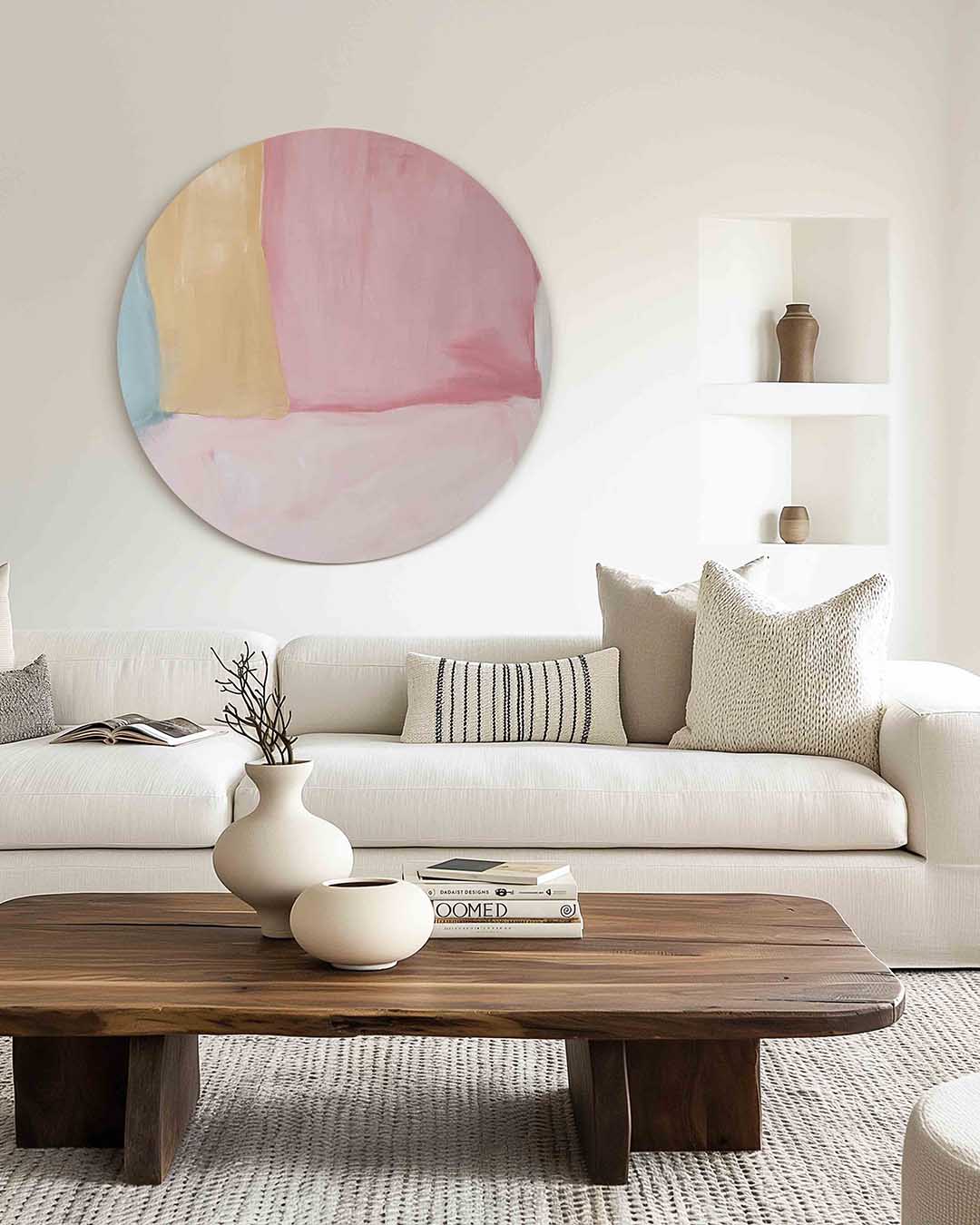 Abstracte pastelkleuren Muurcirkel