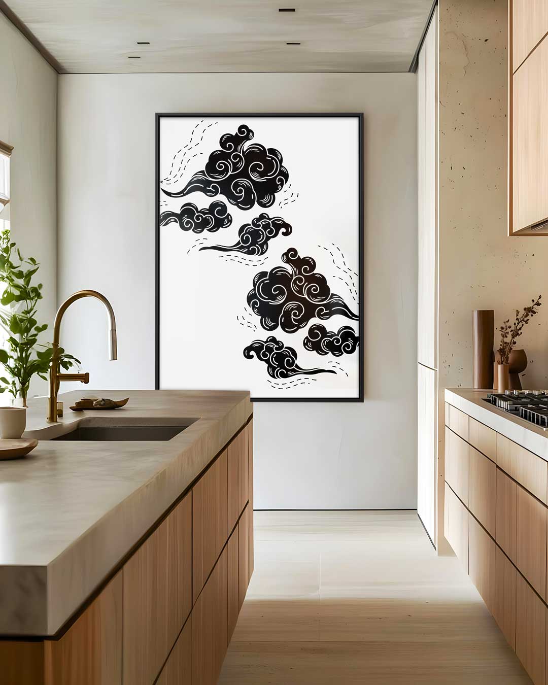 Dromerige Wolkenprint Kunstwerk-canvas-dibond-plexiglas-wanddecoratie-WallArtistic