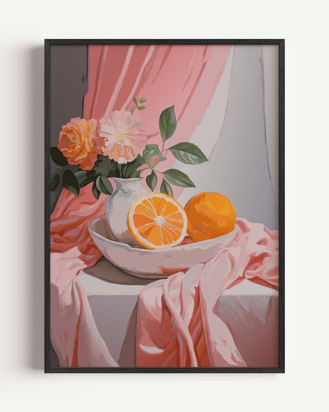 Vrolijke Citrus en Bloemen Poster