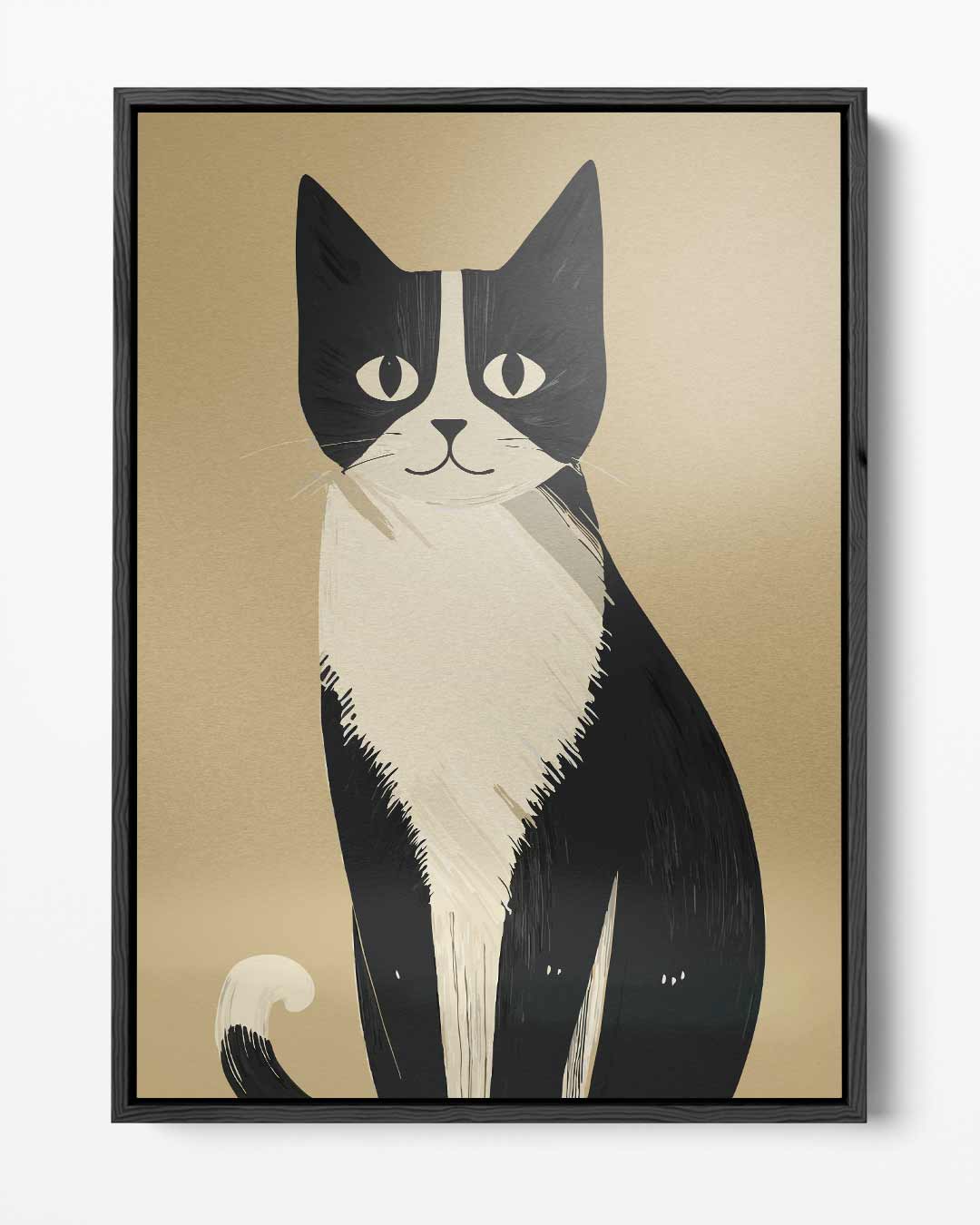 Stijlvolle Kat Illustratie Kunstwerk-canvas-dibond-plexiglas-wanddecoratie-WallArtistic
