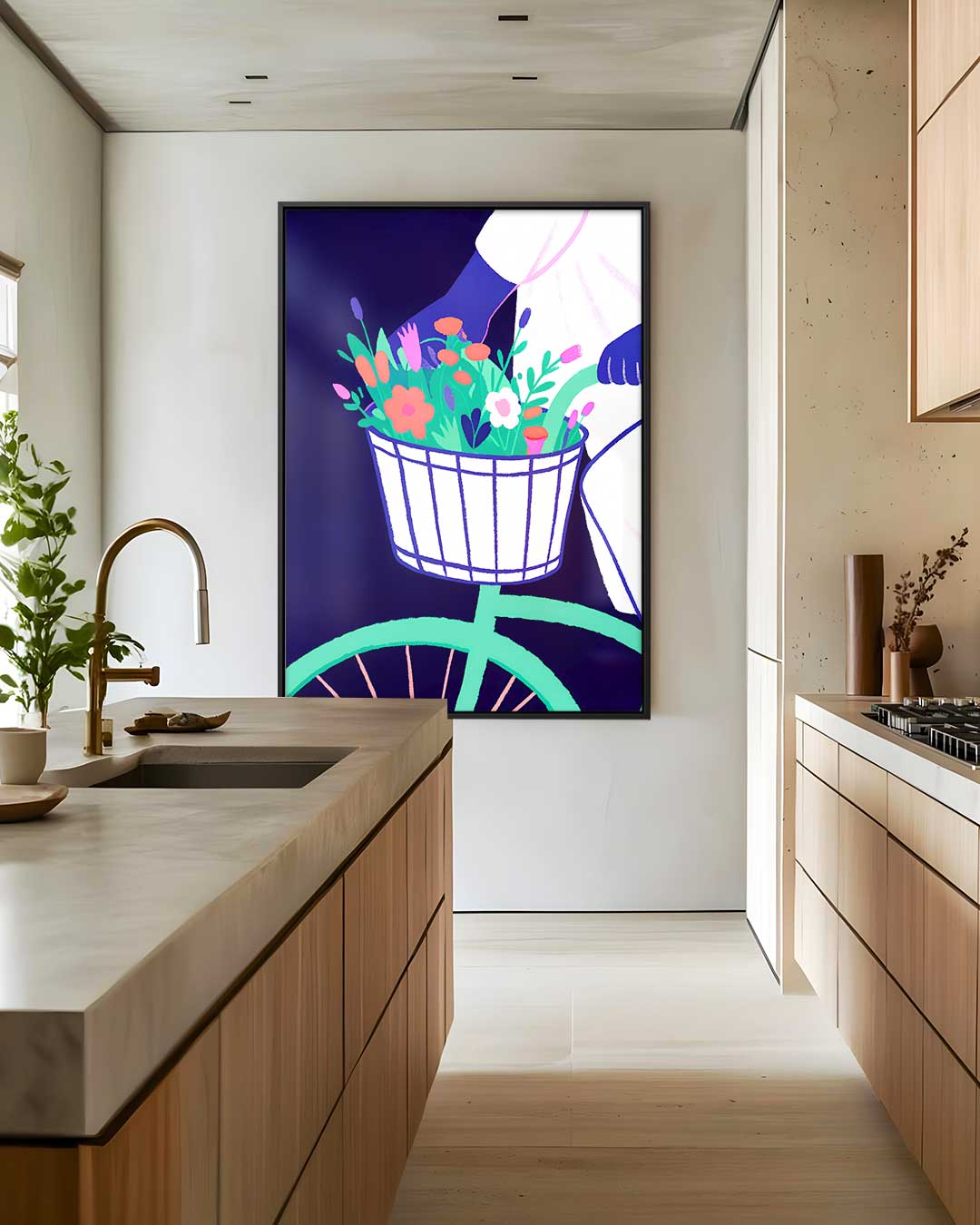 Fietstocht in Bloei Kunstwerk-canvas-dibond-plexiglas-wanddecoratie-WallArtistic