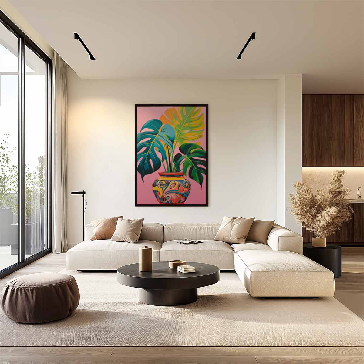 Tropische Schilderij in Vrolijke Kleuren Kunstwerk-canvas-dibond-plexiglas-wanddecoratie-WallArtistic