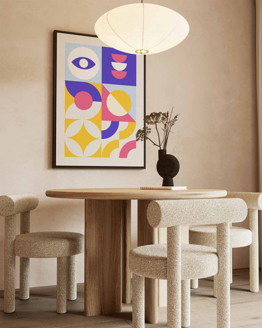 Kleurrijk Geometrisch Vreugde Kunstwerk-canvas-dibond-plexiglas-wanddecoratie-WallArtistic