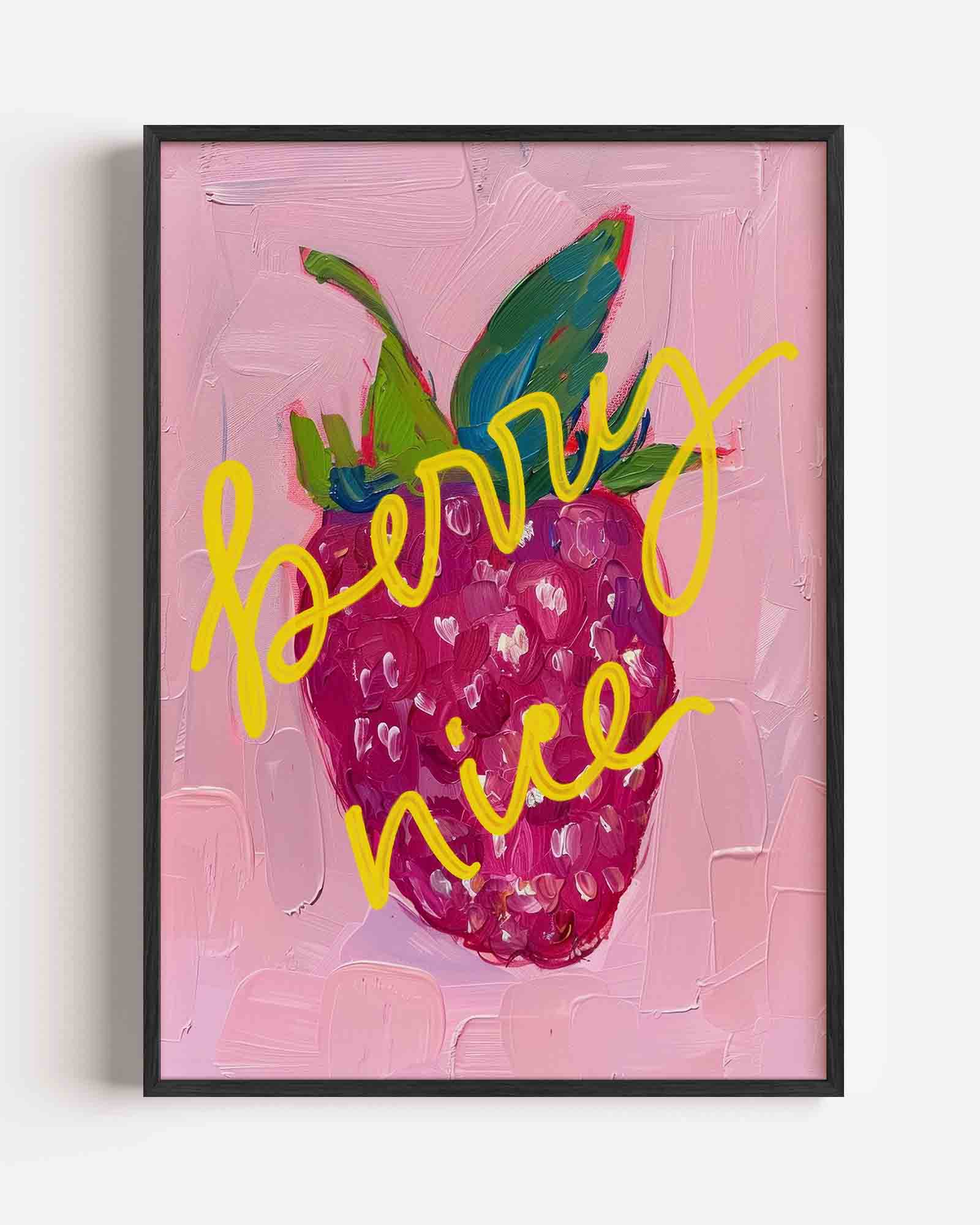 Framboos met tekst Poster