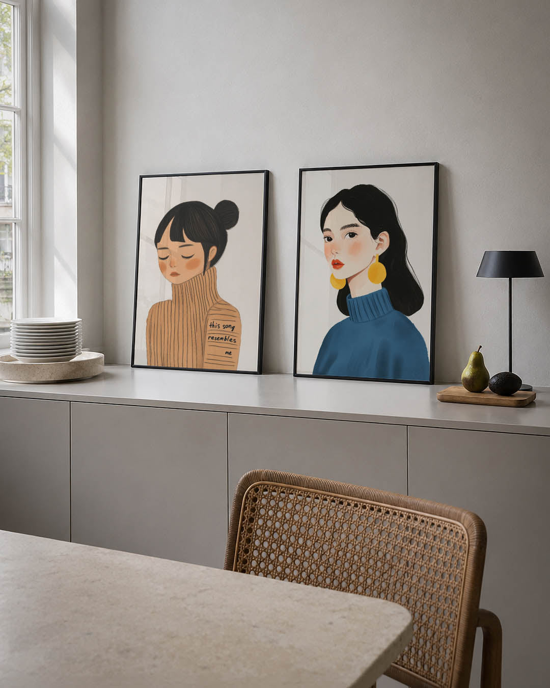 Zachte lijnenspel Posterset