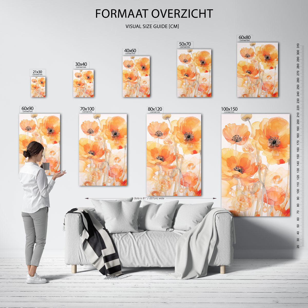 Oranje bloemen Poster