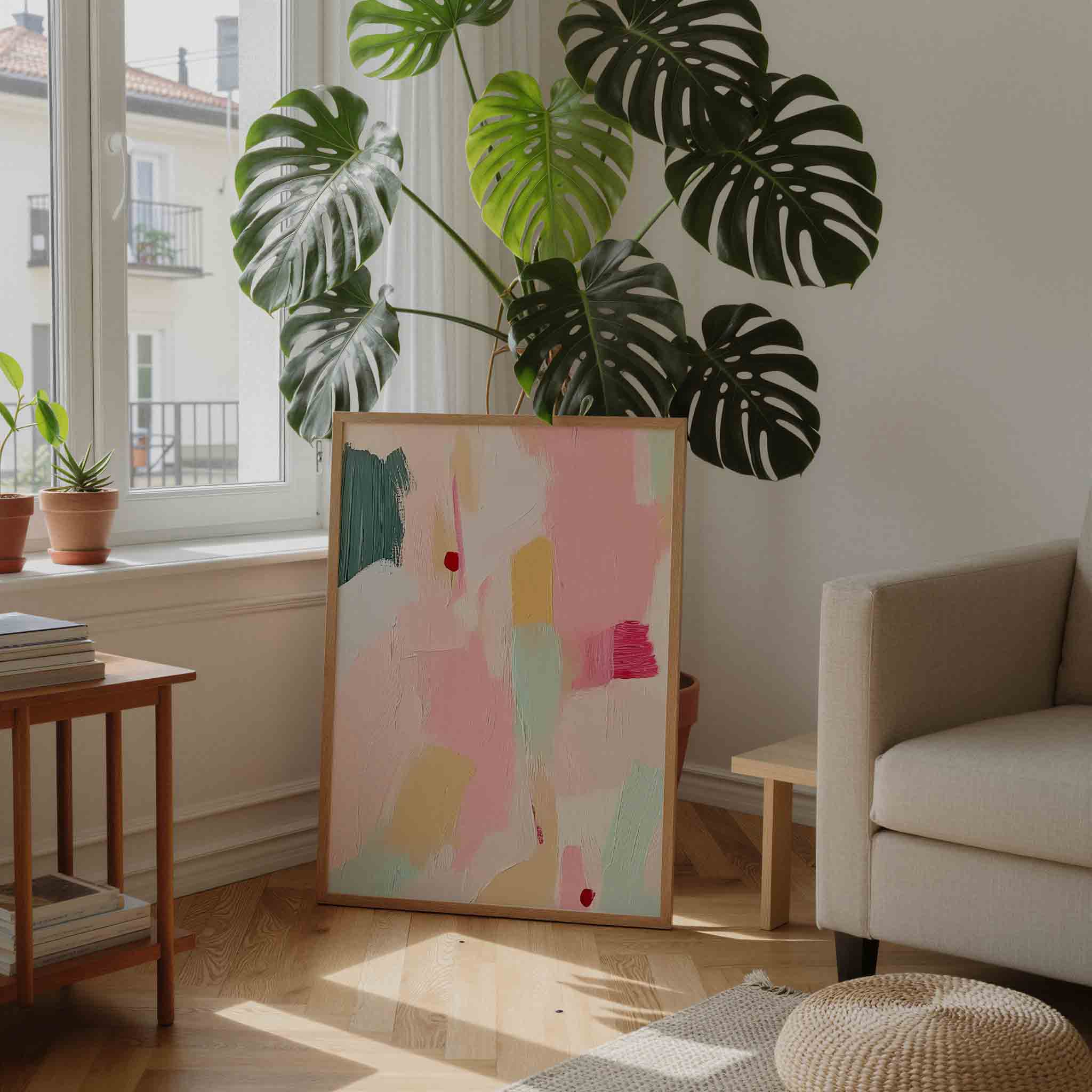 Abstracte pastelkleuren Poster