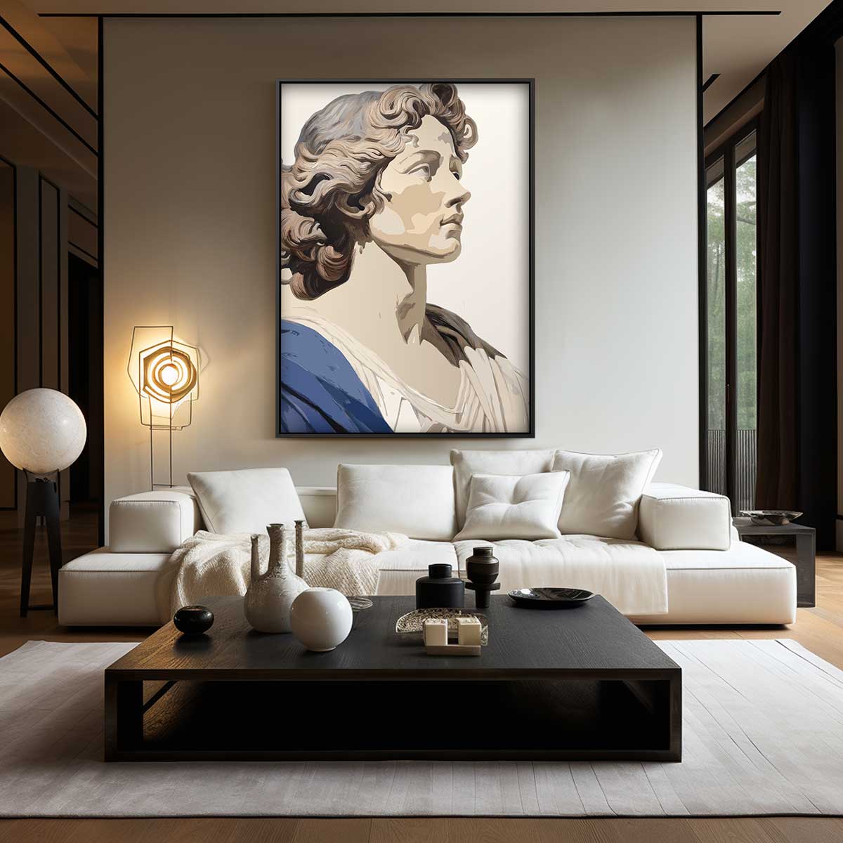 Stijlvolle Klassieke Buste Kunstwerk-canvas-dibond-plexiglas-wanddecoratie-WallArtistic
