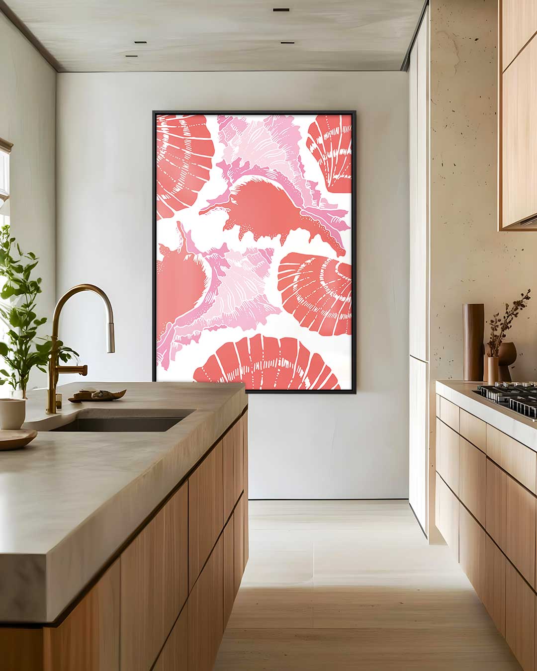 Zee Schelp Patroon Kunstwerk-canvas-dibond-plexiglas-wanddecoratie-WallArtistic