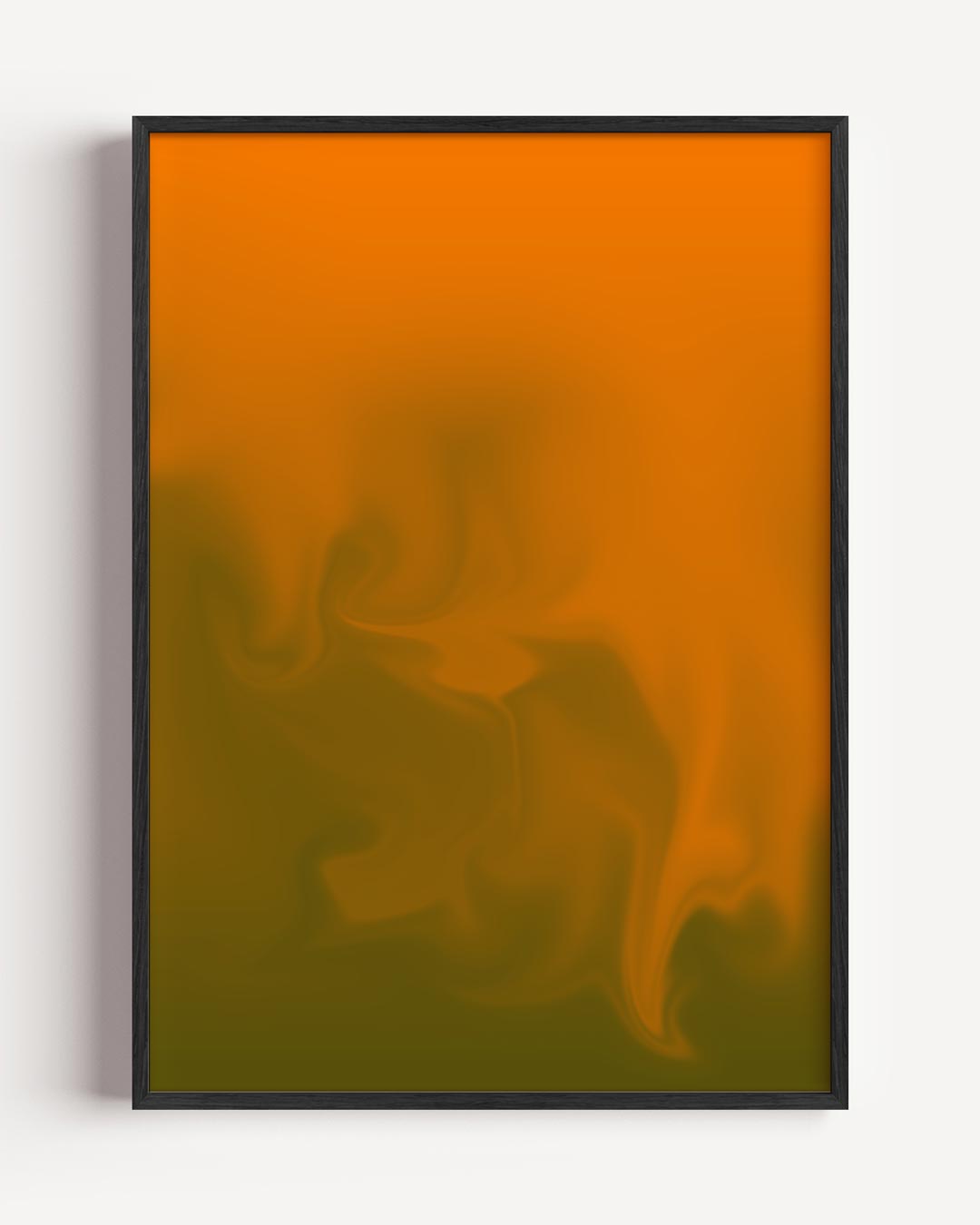 Warme Oranje Vloeiende Kunstposter-WallArtistic