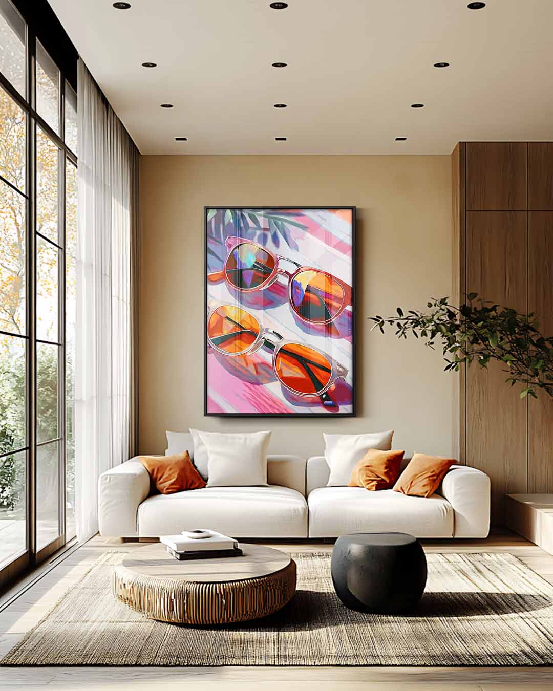 Zonovergoten Zonnebrillen Kunstwerk-canvas-dibond-plexiglas-wanddecoratie-WallArtistic