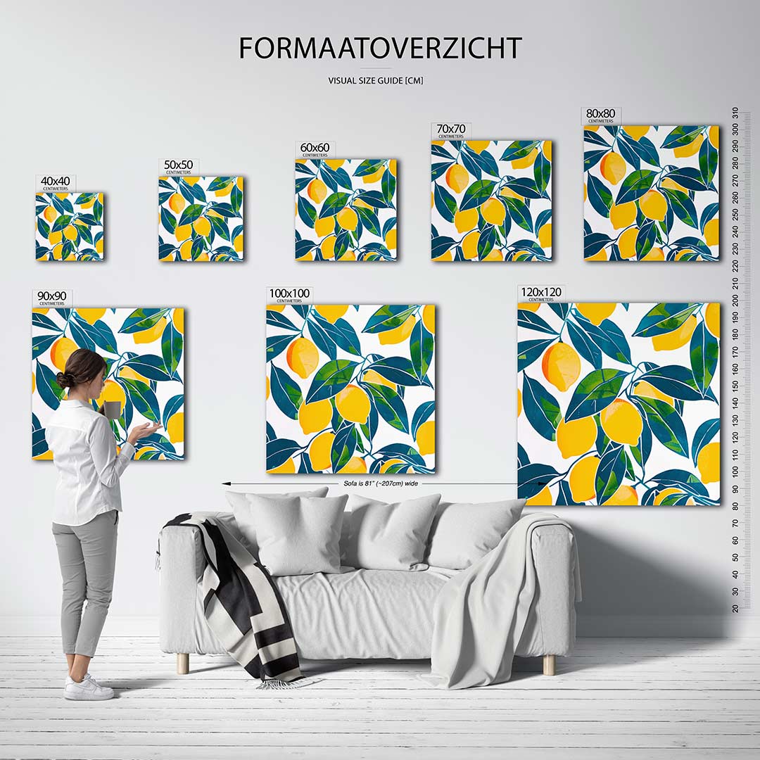 Citrus en bladeren Kunstwerk