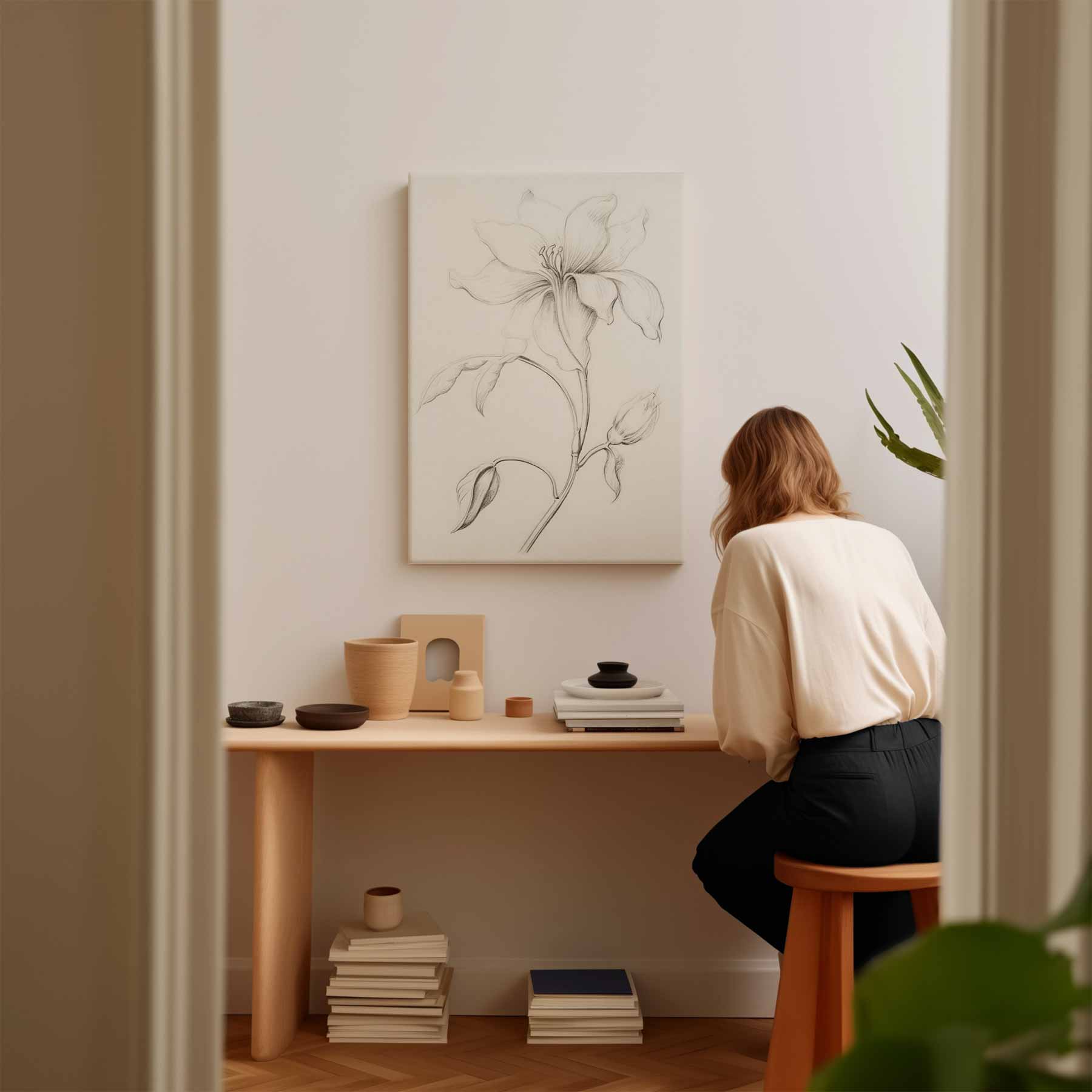 Subtiele Bloemenpracht Kunstwerk-canvas-dibond-plexiglas-wanddecoratie-WallArtistic