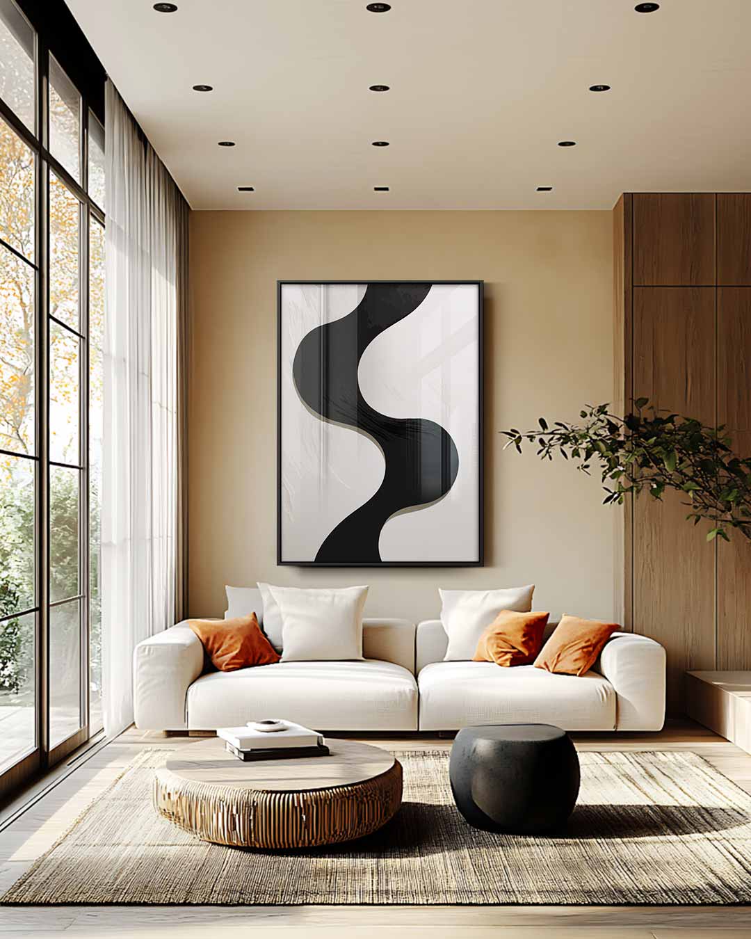 Golvende Contrasten Kunstwerk-canvas-dibond-plexiglas-wanddecoratie-WallArtistic